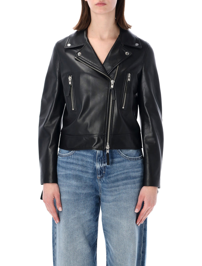 Sword Classic Biker leather jacket Black Ovine