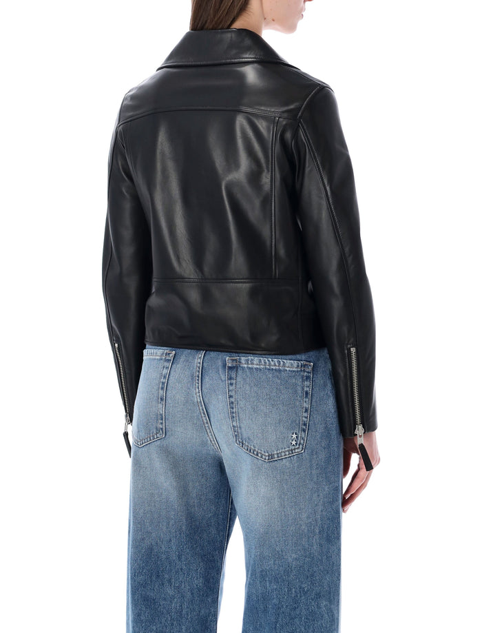 Sword Classic Biker leather jacket Black Ovine