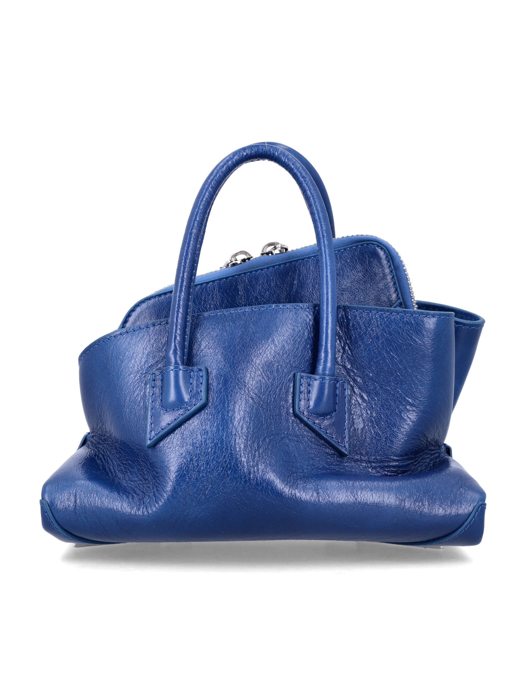 The Attico leather Top Handle La Passeggiata Mini Blue Calf Lining Shoulder Bag