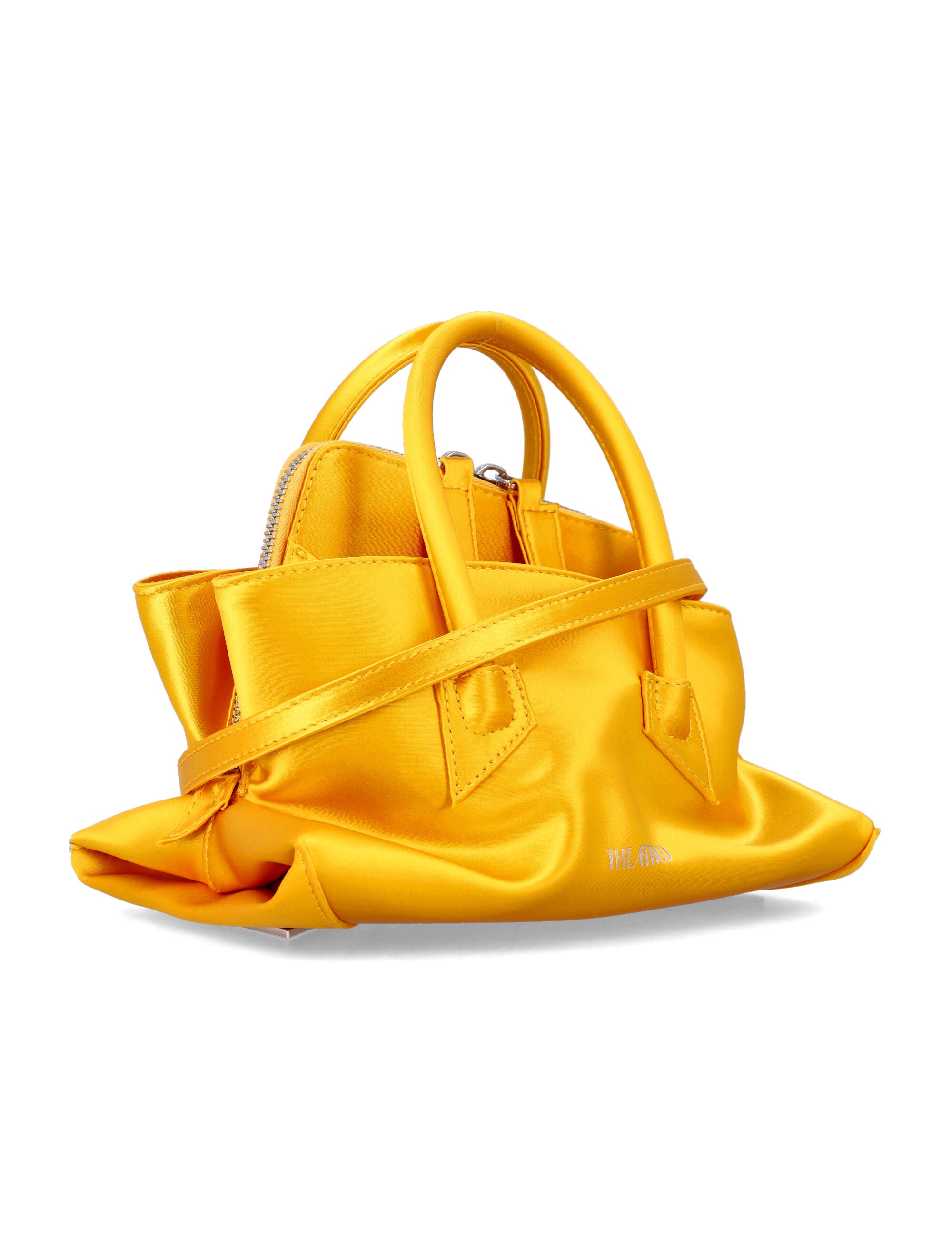 The Attico satin Top Handle La Passeggiata Mini Sunny Yellow Acetate Shoulder Bag
