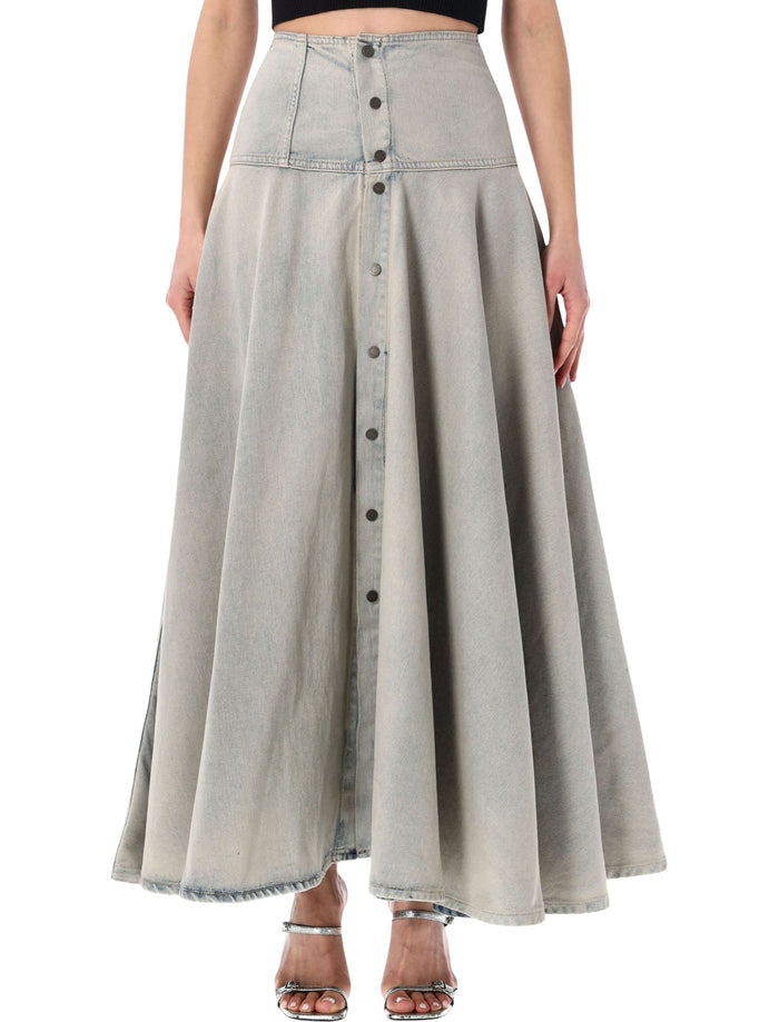 Haikure Thea High-Waist Denim Skirt Light Space Organic Cotton