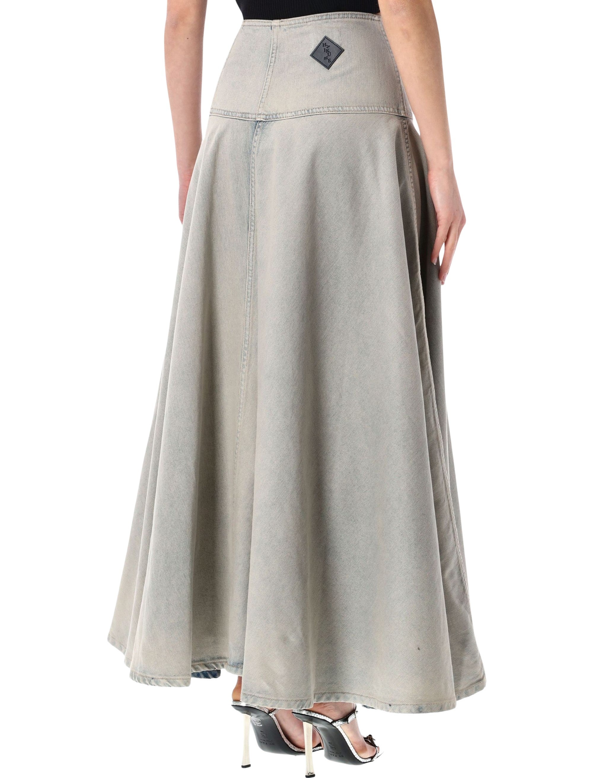 Haikure Thea High-Waist Denim Skirt Light Space Organic Cotton