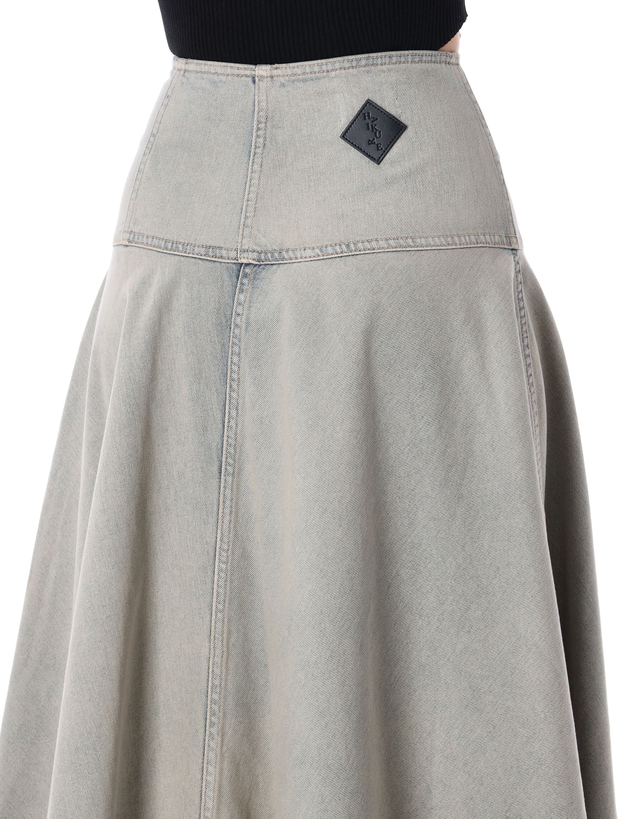 Haikure Thea High-Waist Denim Skirt Light Space Organic Cotton