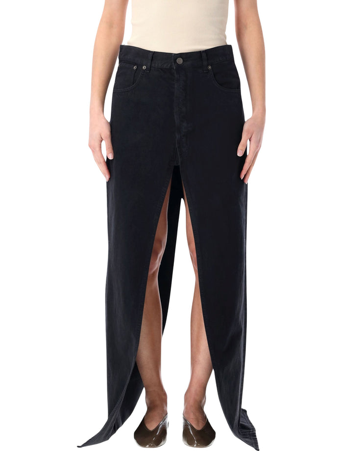 Haikure Gana Bull denim skirt Carbon Cotton