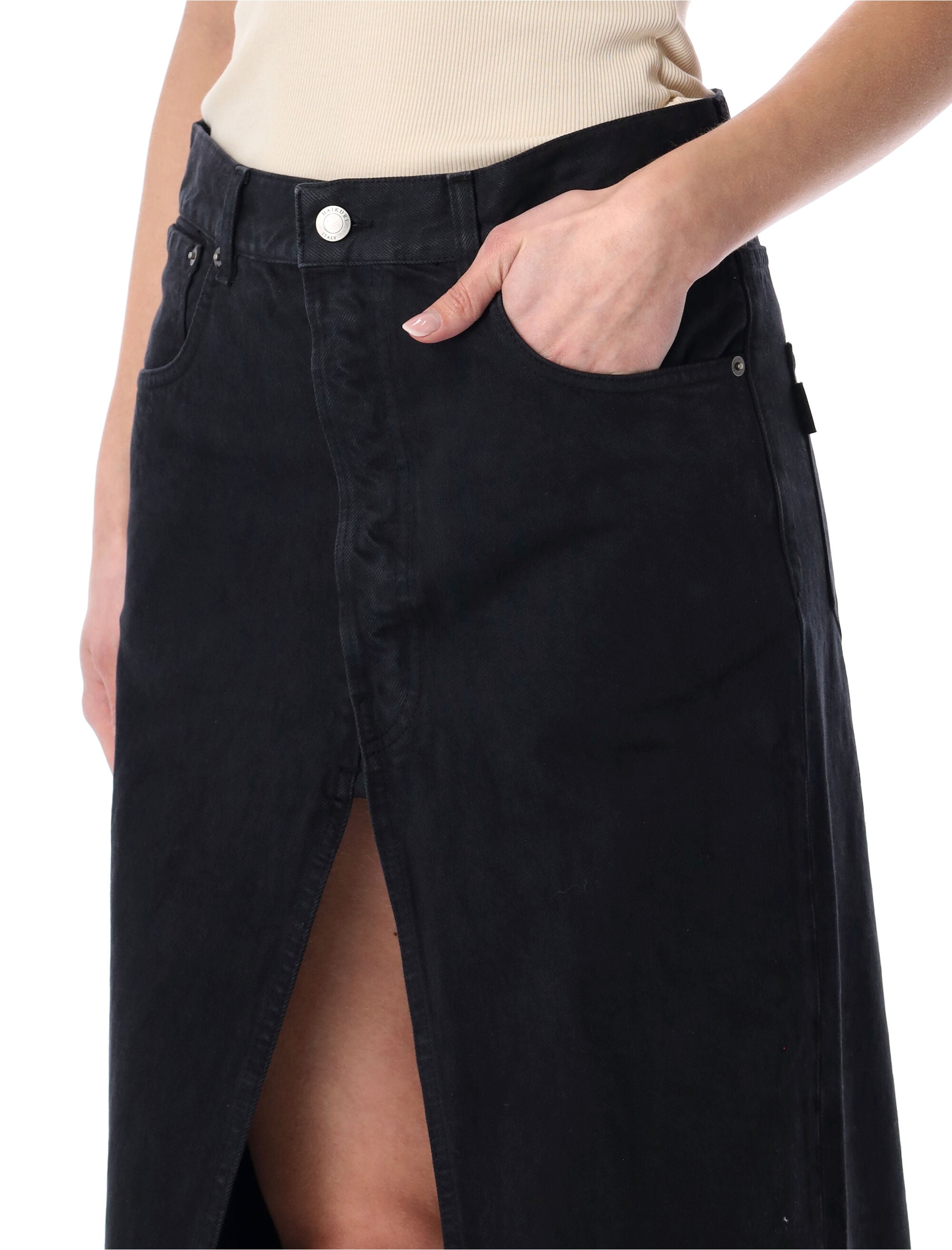 Haikure Gana Bull denim skirt Carbon Cotton
