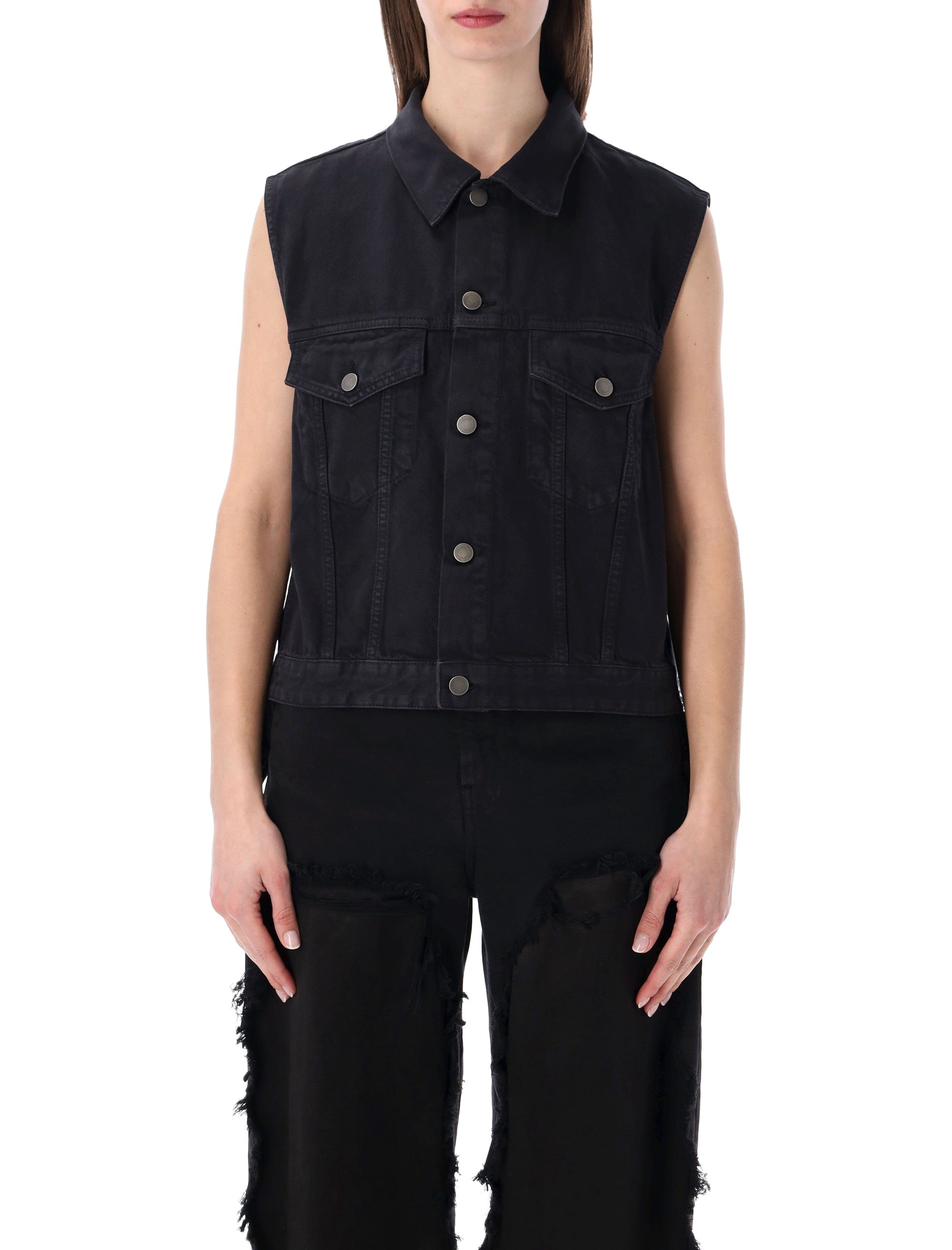 Haikure Ryder Satin Bull Vest Carbon Cotton Back Panel