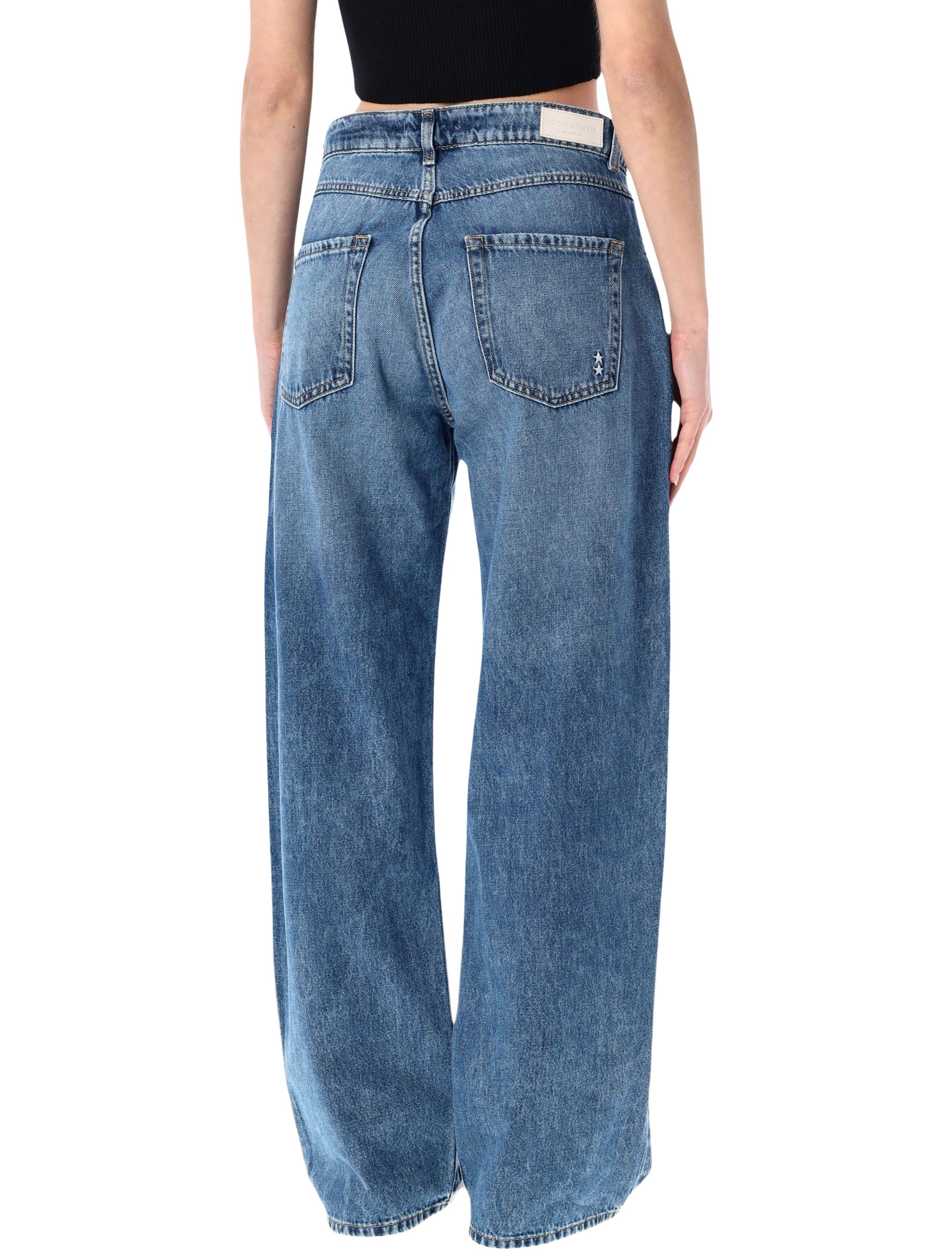 Icon Denim Bea Wide Leg Jeans Eclipse Dark Blue Cotton