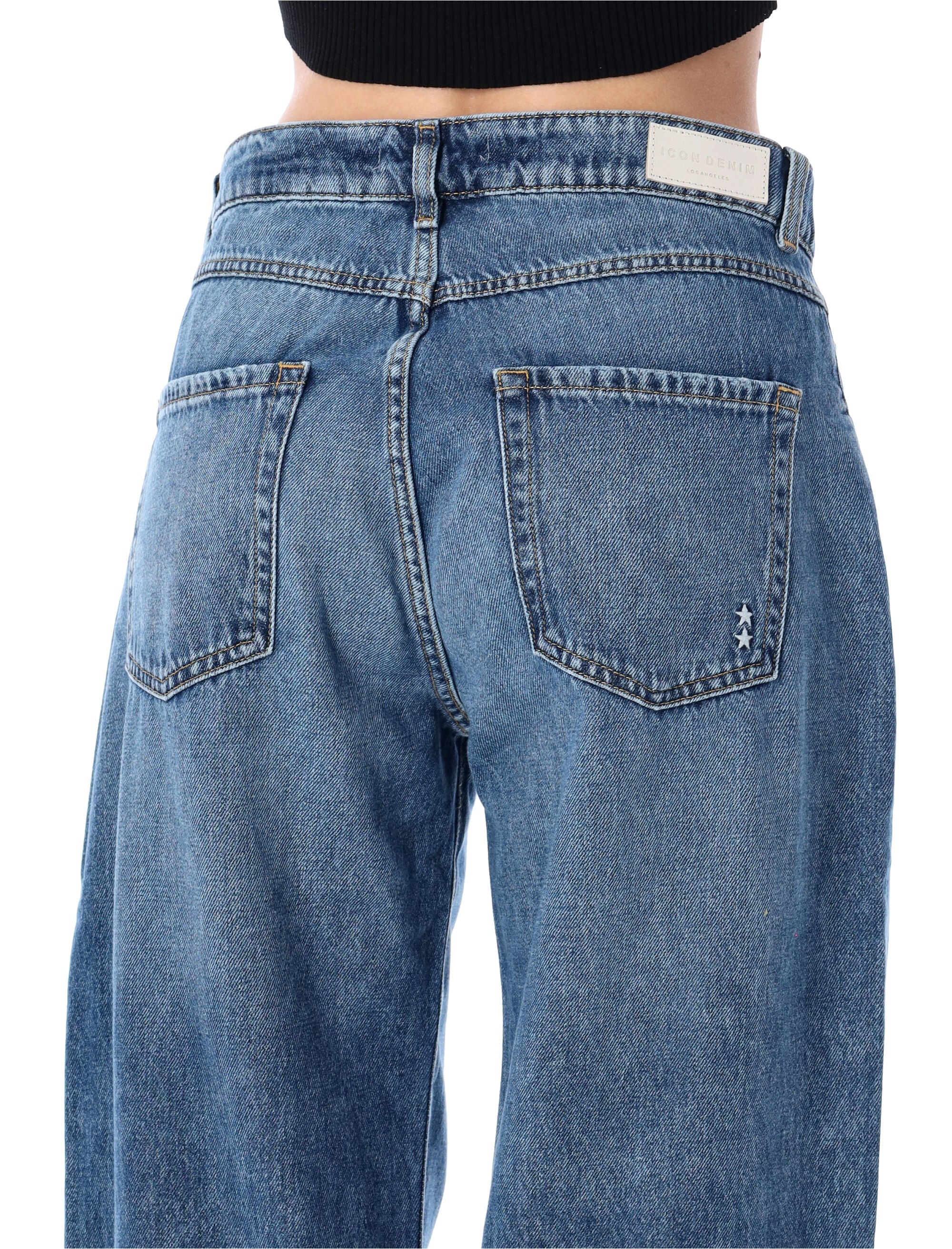 Icon Denim Bea Wide Leg Jeans Eclipse Dark Blue Cotton