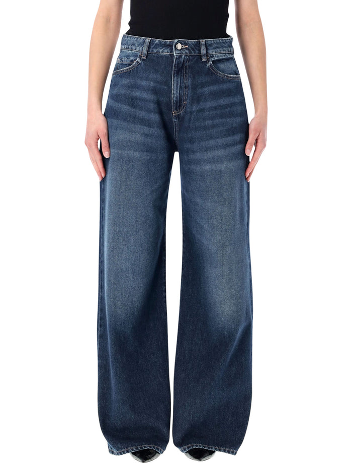 Icon Denim Debby wide-leg cotton jeans Deep Blue