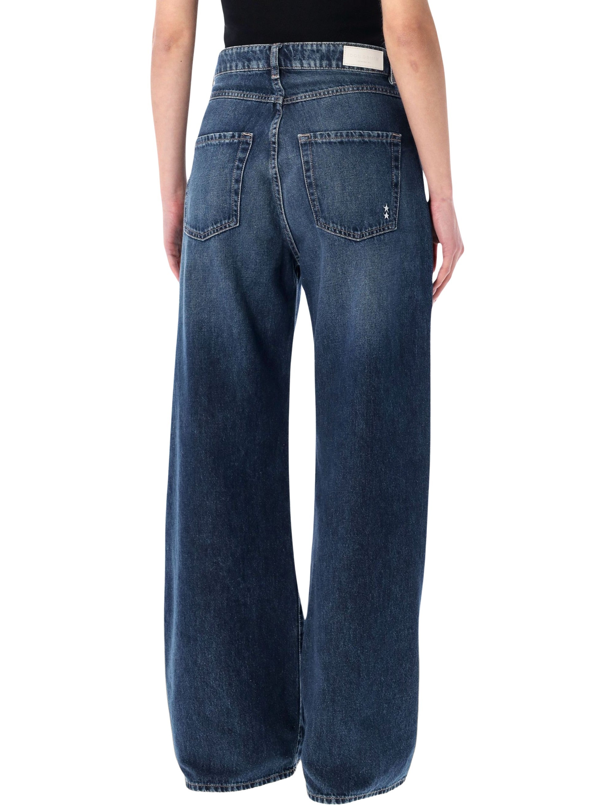 Icon Denim Debby wide-leg cotton jeans Deep Blue
