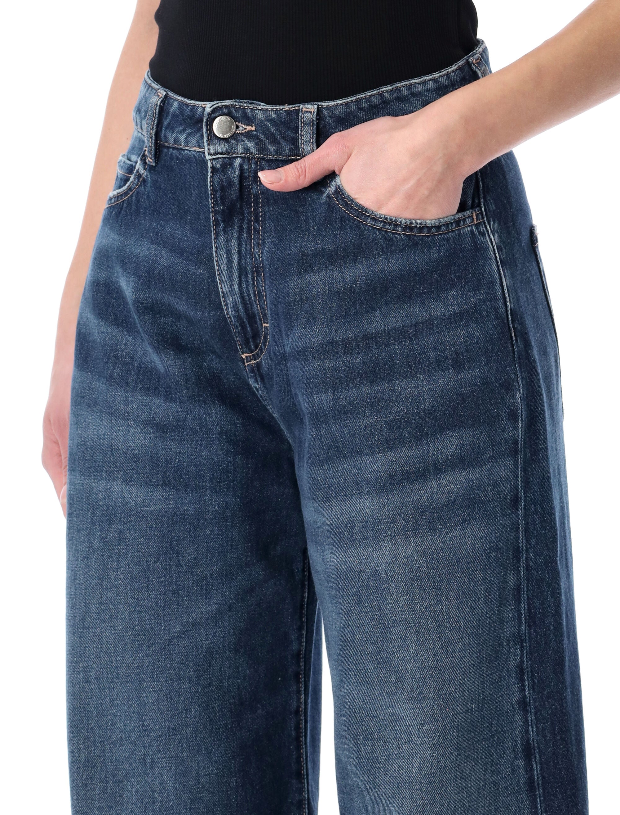 Icon Denim Debby wide-leg cotton jeans Deep Blue