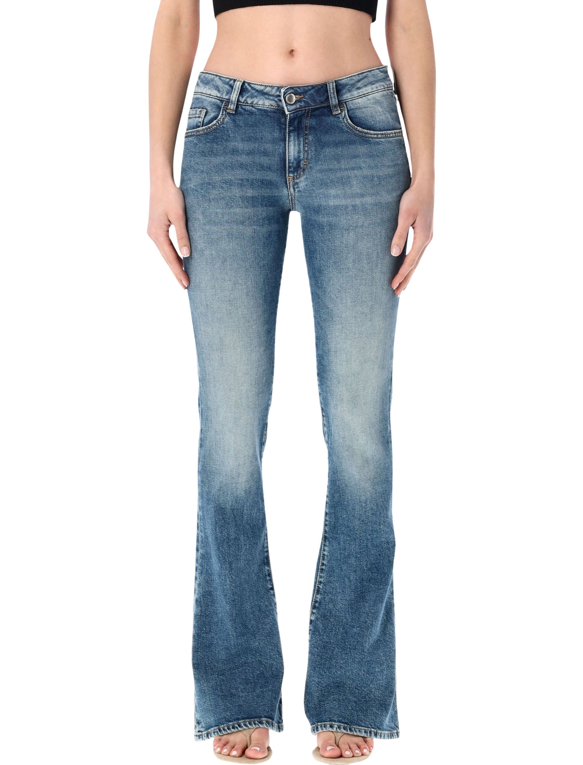 Icon Denim Kendy Slim Flare Jeans Smoke Blue Cotton