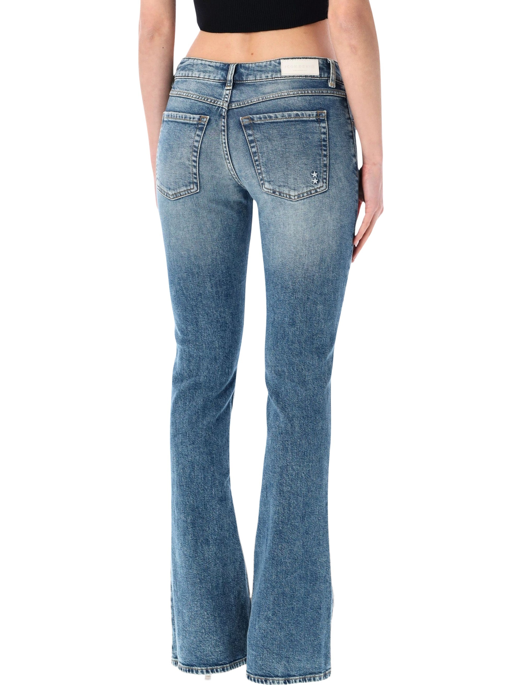 Icon Denim Kendy Slim Flare Jeans Smoke Blue Cotton