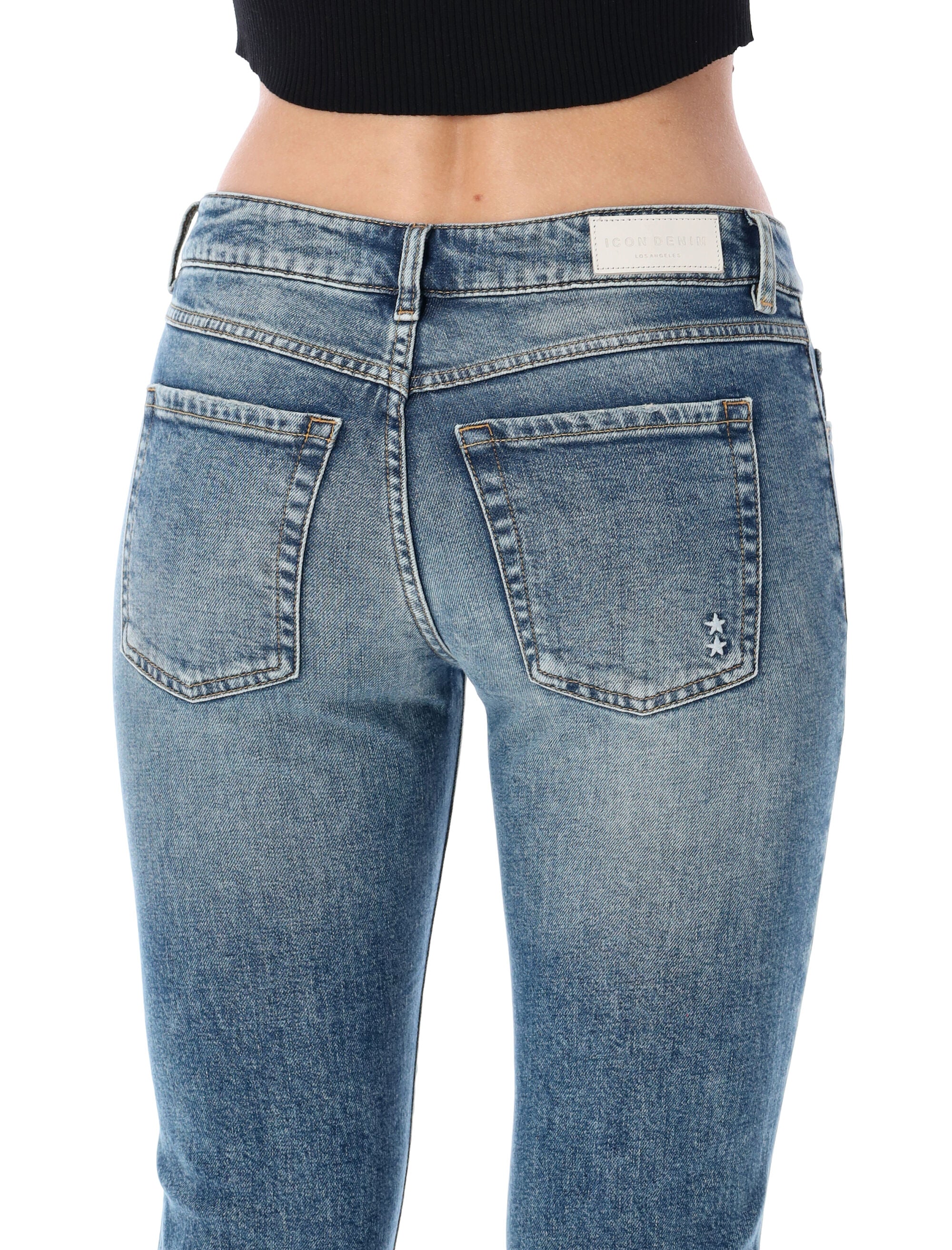 Icon Denim Kendy Slim Flare Jeans Smoke Blue Cotton