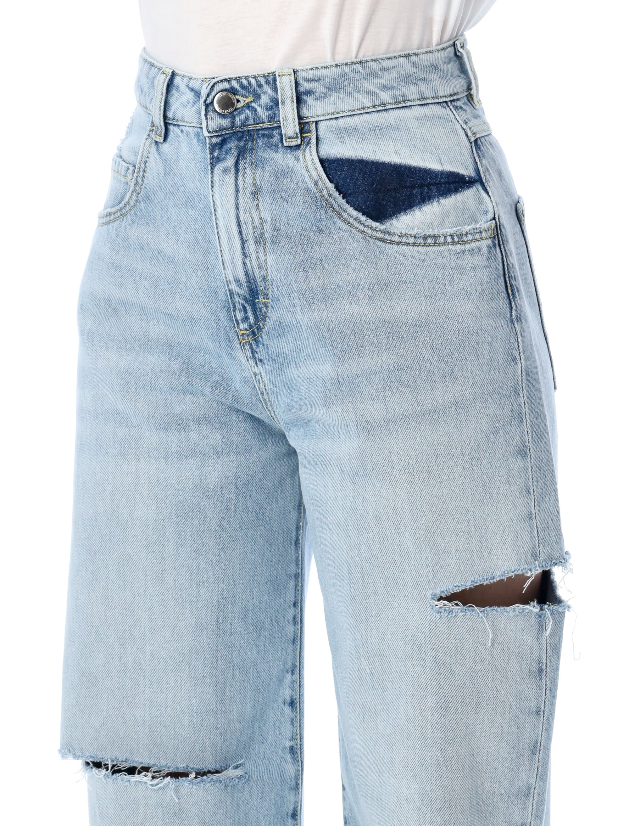 Icon Denim Poppy wide-leg cotton jeans Sky Blue