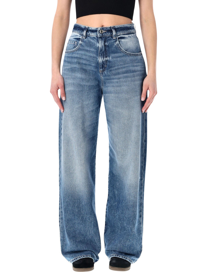 Icon Denim Poppy Eclipse Wide Leg Jeans Dark Blue Cotton Soft