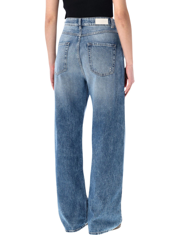 Icon Denim Poppy Eclipse Wide Leg Jeans Dark Blue Cotton Soft