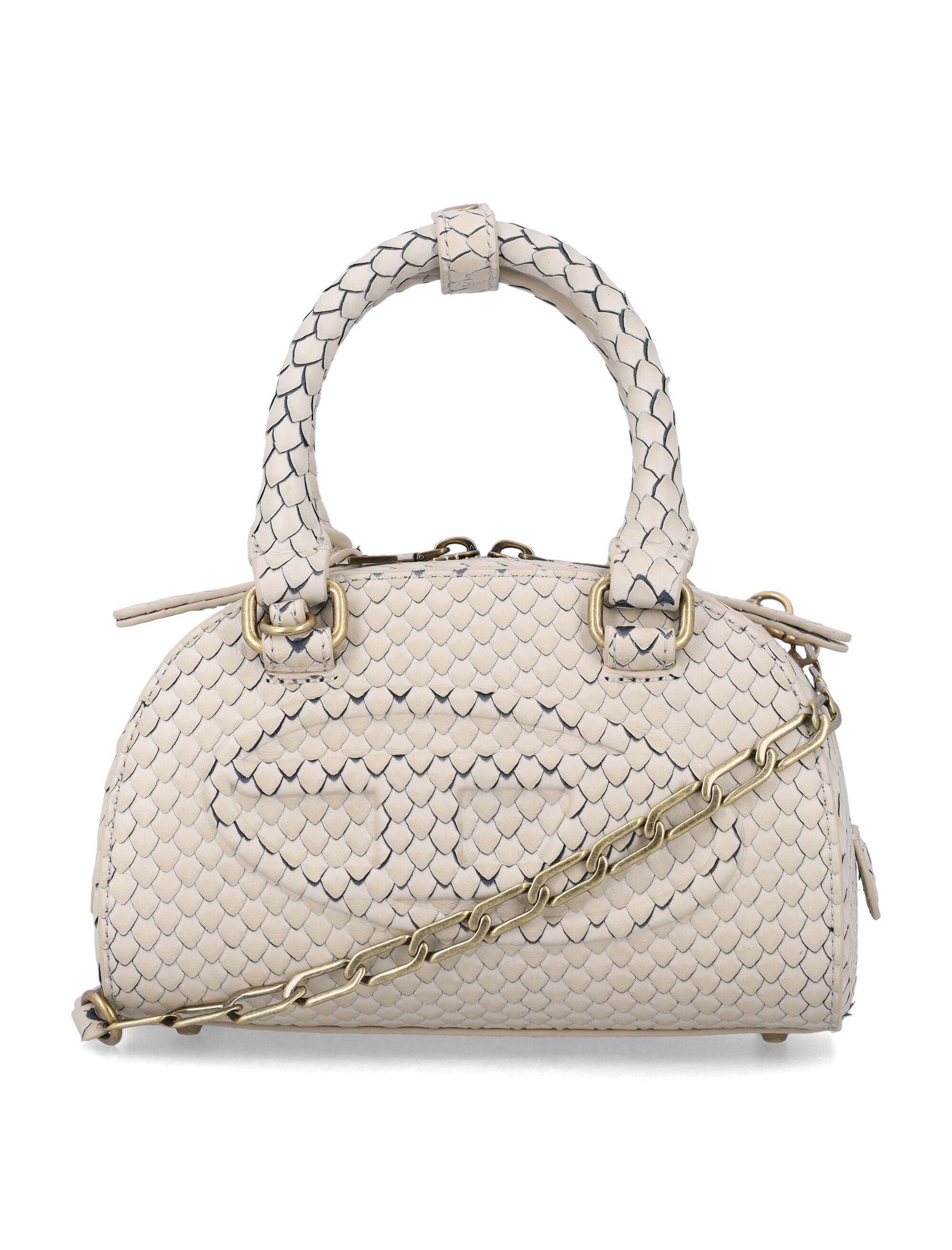 Diesel 1DR Dome mini crossbody bag Cream Bovine Leather Shoulder