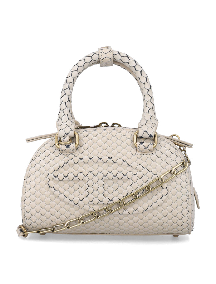 Diesel 1DR Dome mini crossbody bag Cream Bovine Leather Shoulder