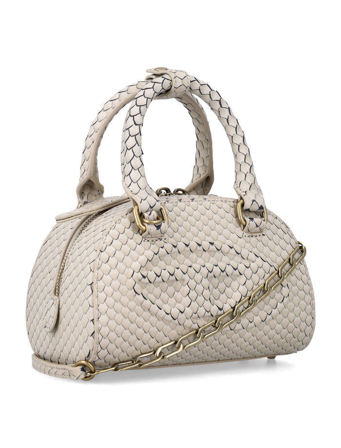 Diesel 1DR Dome mini crossbody bag Cream Bovine Leather Shoulder