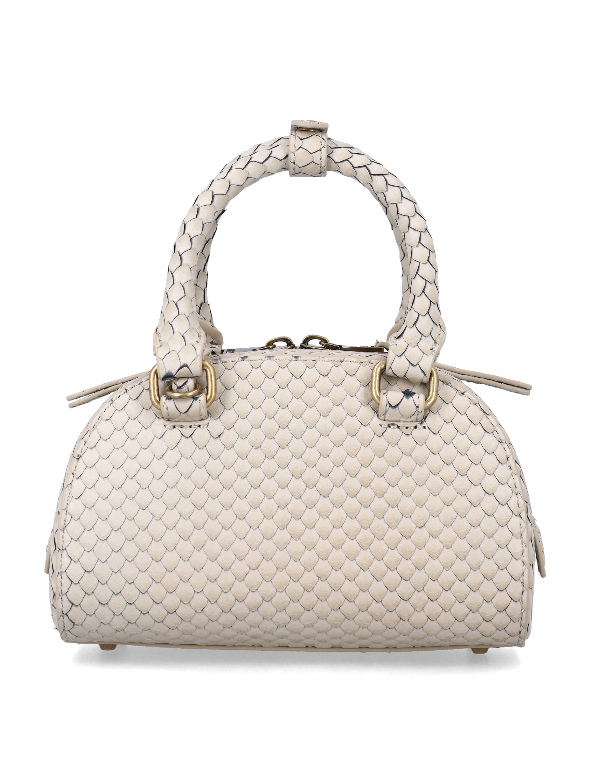 Diesel 1DR Dome mini crossbody bag Cream Bovine Leather Shoulder