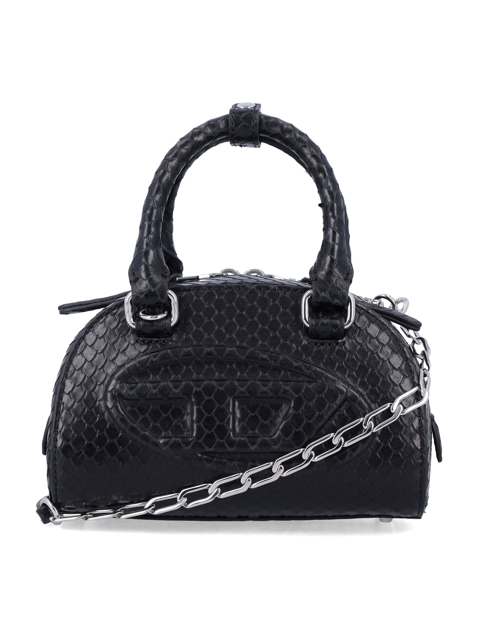 Diesel 1DR Dome mini crossbody bag Black Bovine Leather Shoulder
