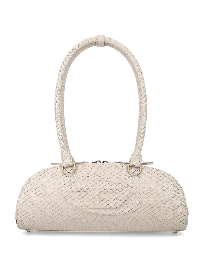 Diesel 1DR Dome Shoulder Ew bag Cream Bovine Leather