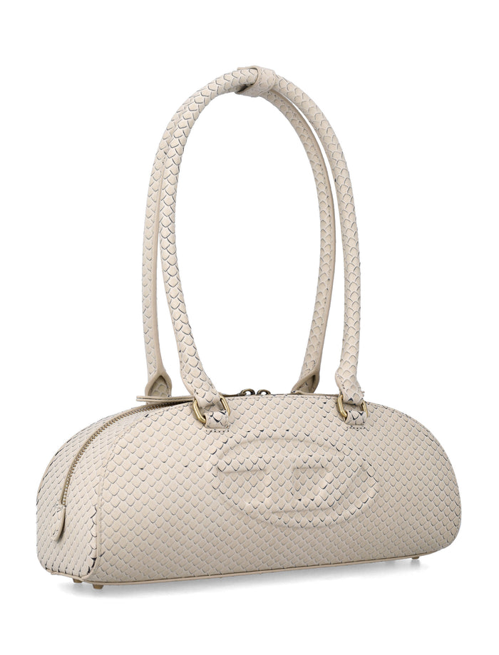 Diesel 1DR Dome Shoulder Ew bag Cream Bovine Leather
