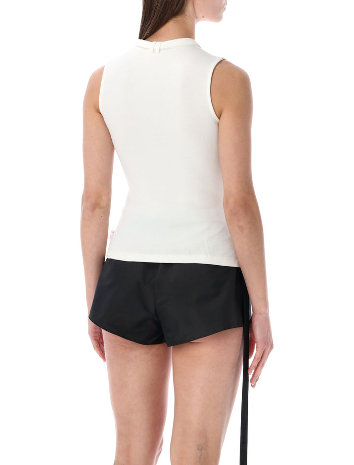 Diesel T-Iara sleeveless ribbed cotton top White
