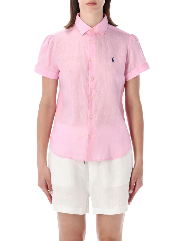 Polo Ralph Lauren Short Sleeves Linen Shirt Carmel Pink