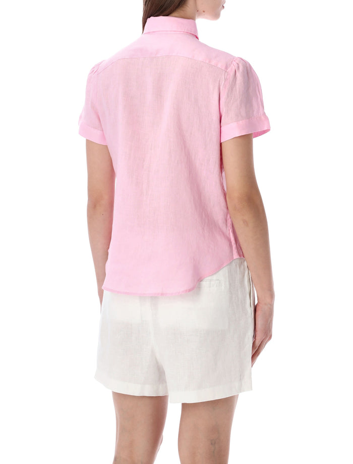 Polo Ralph Lauren Short Sleeves Linen Shirt Carmel Pink