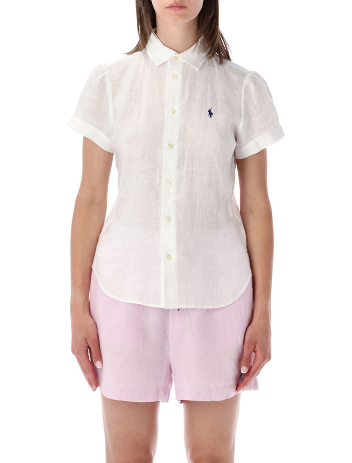 Polo Ralph Lauren Short Sleeves Linen Shirt White