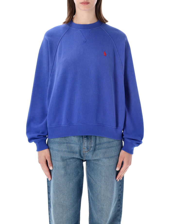 Polo Ralph Lauren Crewneck Sweatshirt With Pony Gala Blue Cotton