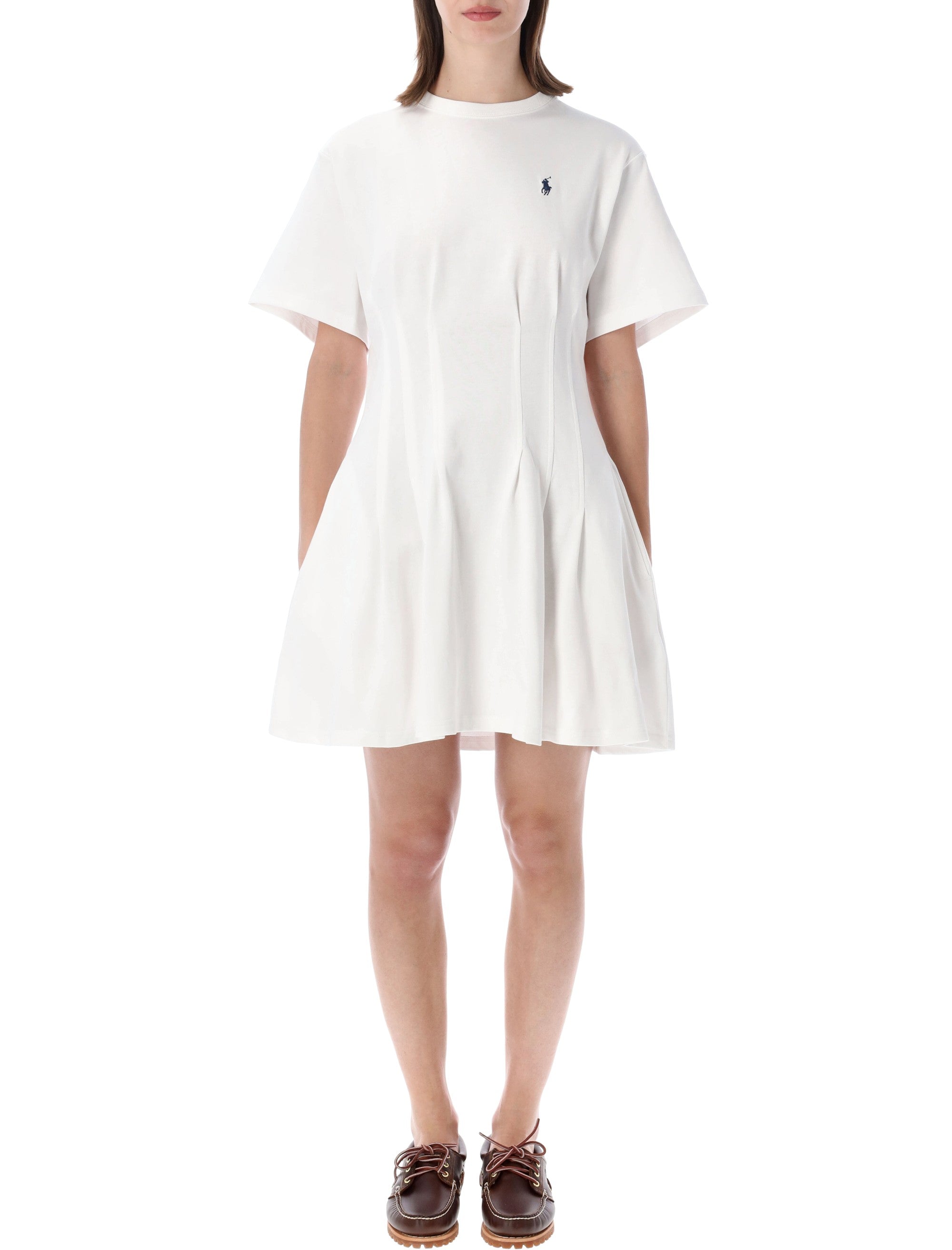 Polo Ralph Lauren Shaped Jersey Dress White Cotton