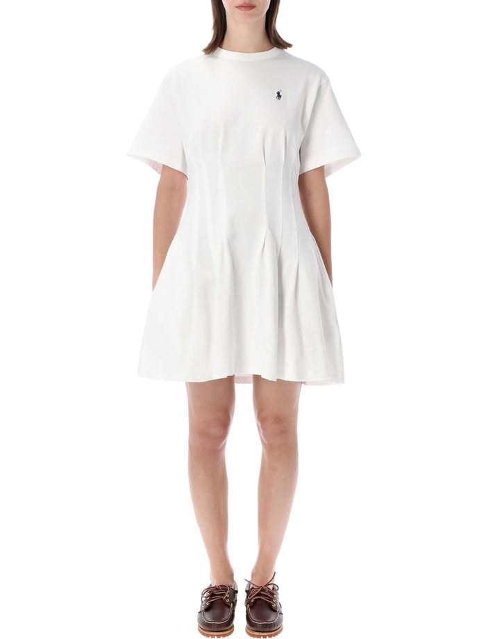 Polo Ralph Lauren Shaped Jersey Dress White Cotton