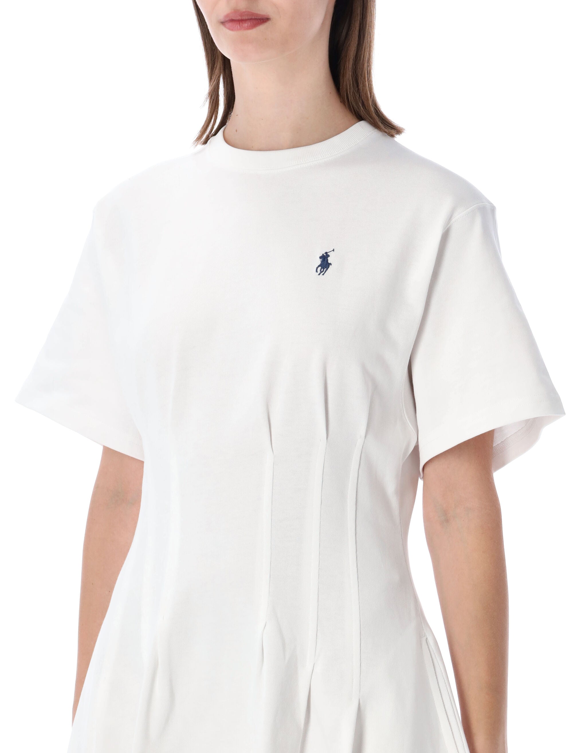 Polo Ralph Lauren Shaped Jersey Dress White Cotton