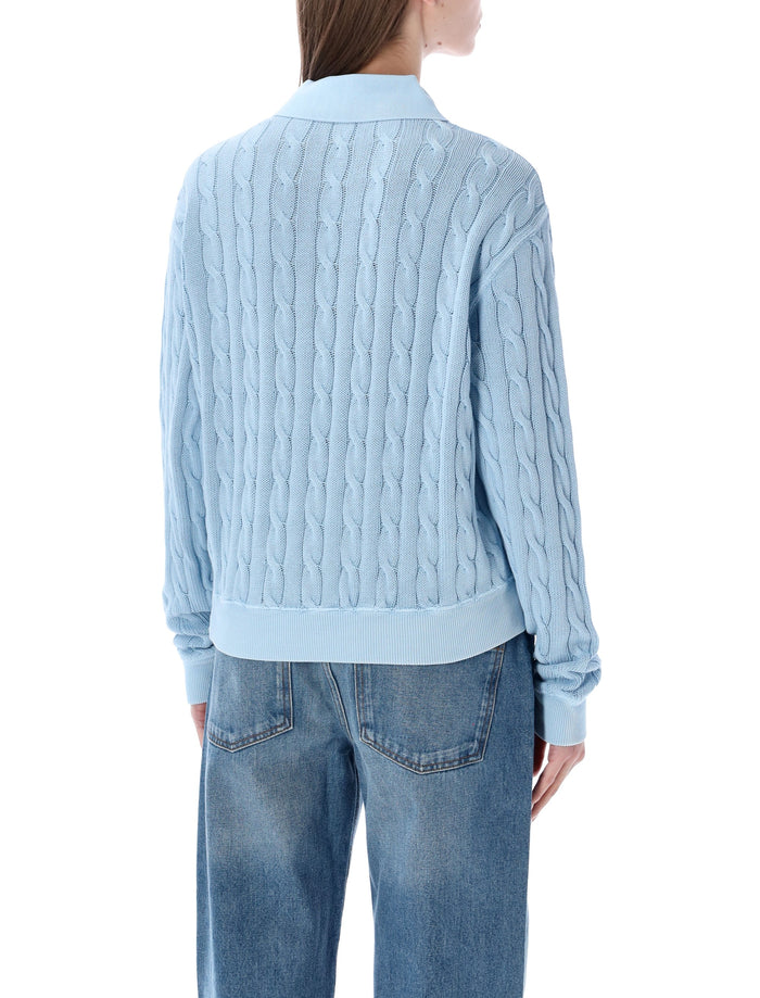 Polo Ralph Lauren Light Blue Cable-Knit Cotton Sweater Chambary