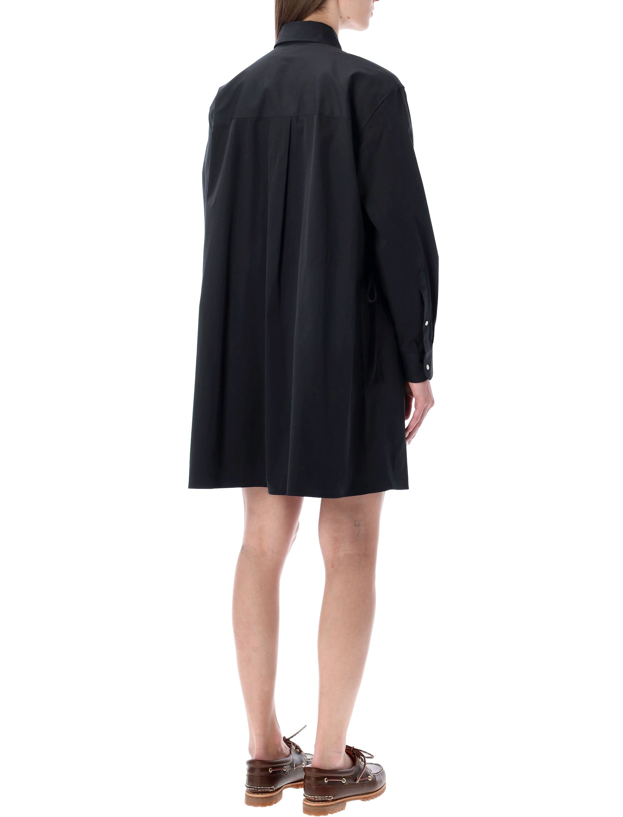 Polo Ralph Lauren Cotton Drawcord Shirtdress Black Dress