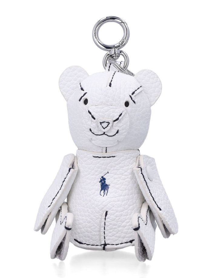 Polo Ralph Lauren Bear Leather Charm White Cow Keyring