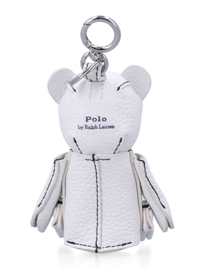 Polo Ralph Lauren Bear Leather Charm White Cow Keyring