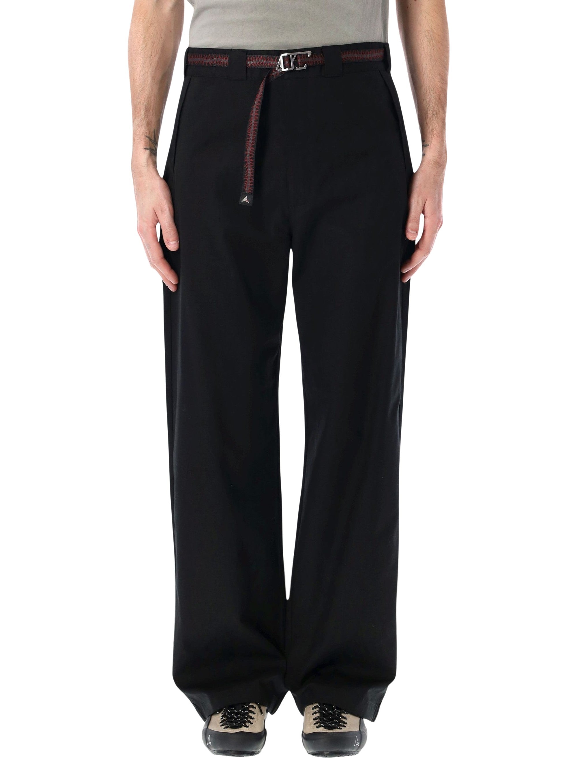 ROA loose fit cotton twill chinos Black Pant