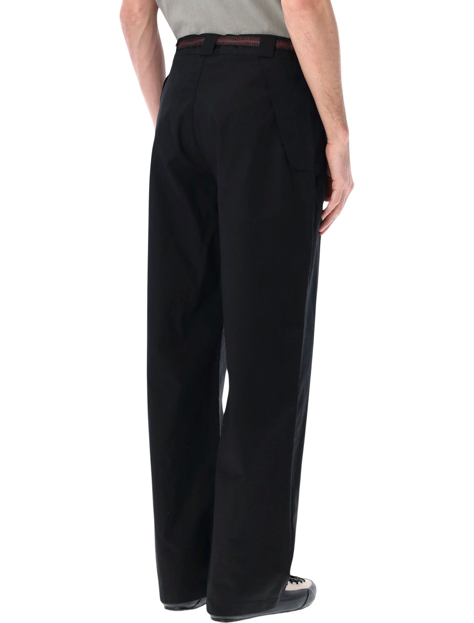 ROA loose fit cotton twill chinos Black Pant