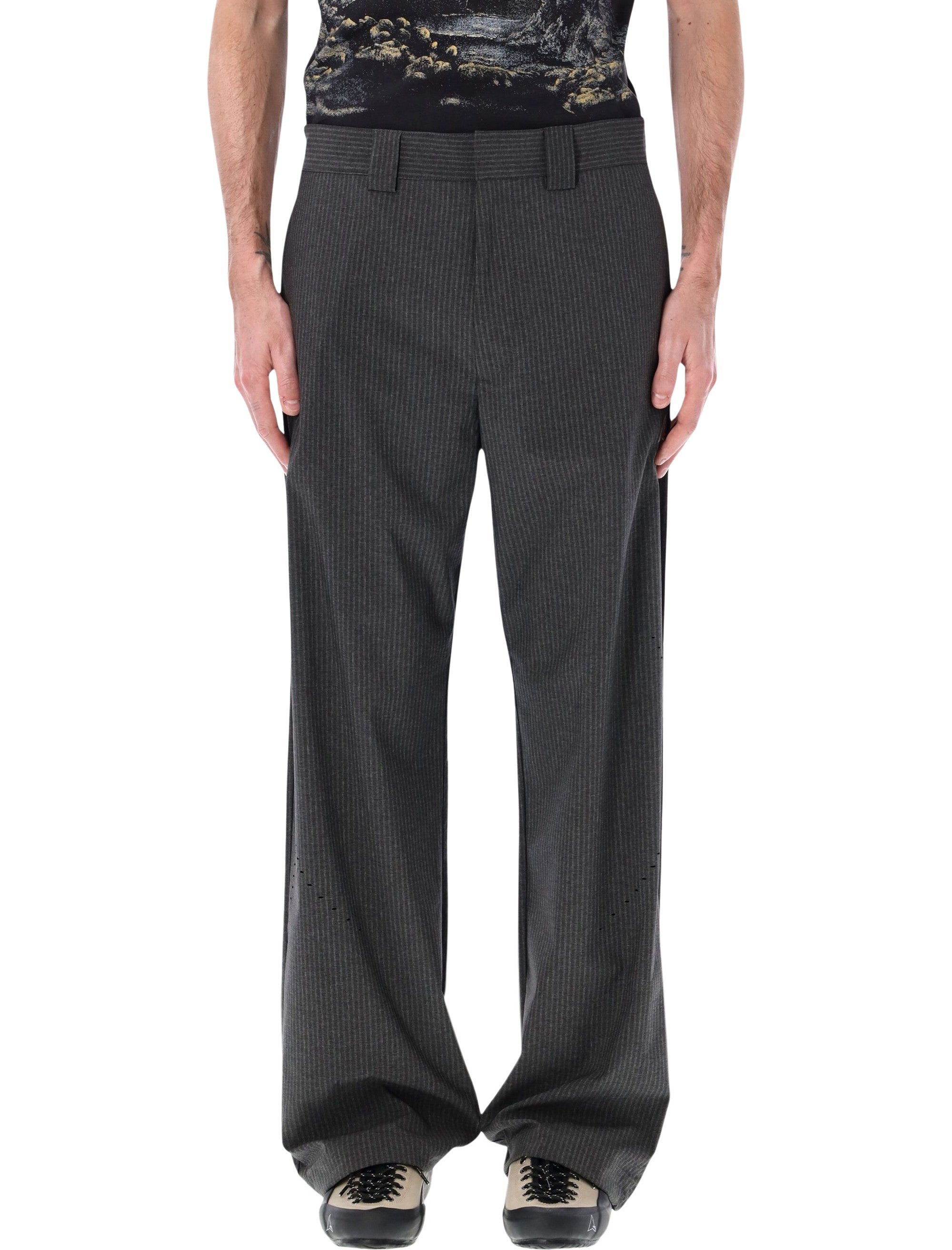 ROA Numb pinstriped packable pants Black Polyamide