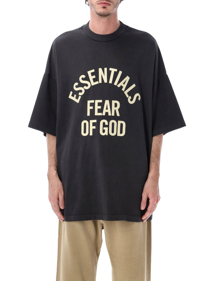 Essentials Fear Of God Black Campus 90s Tee Faded Cotton Tshirt