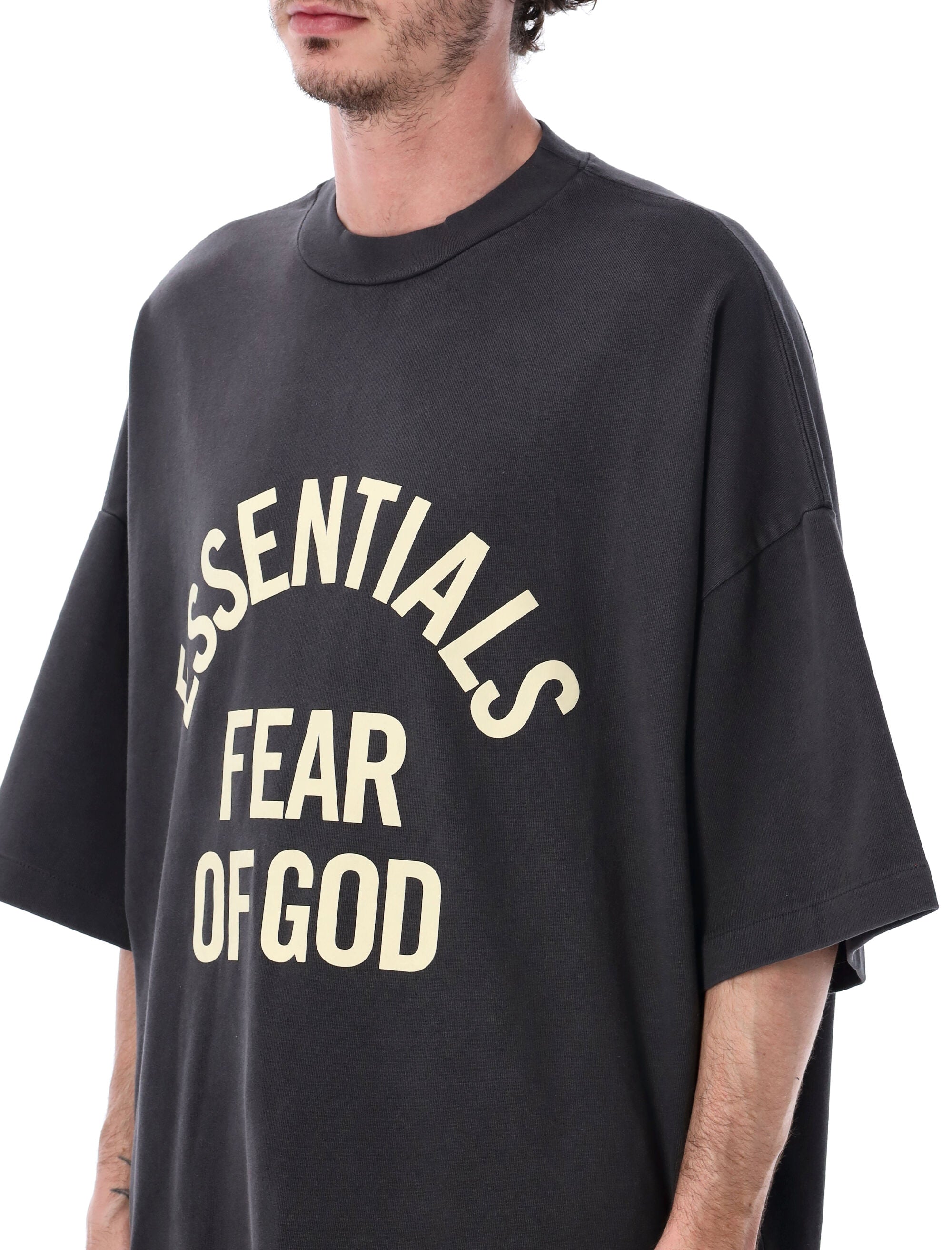Essentials Fear Of God Black Campus 90s Tee Faded Cotton Tshirt