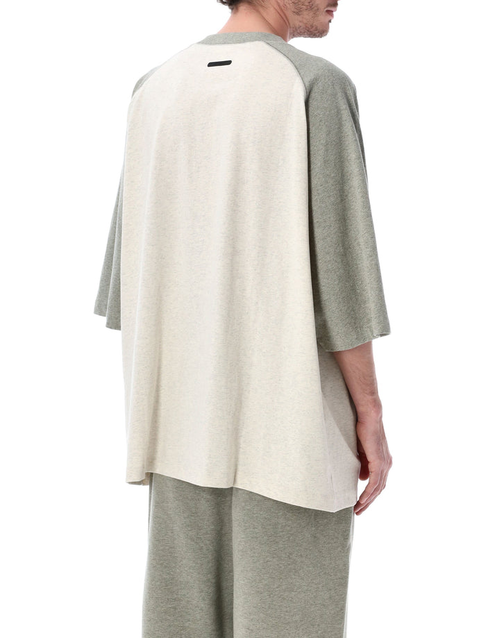 Essentials Fear Of God Light Grey Baseball T-Shirt Oatmeal Cotton Tshirt