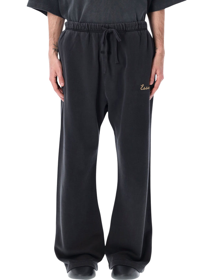 Essentials Fear Of God Training Classic Flare Black Sweatpants Faded Cotton Pant