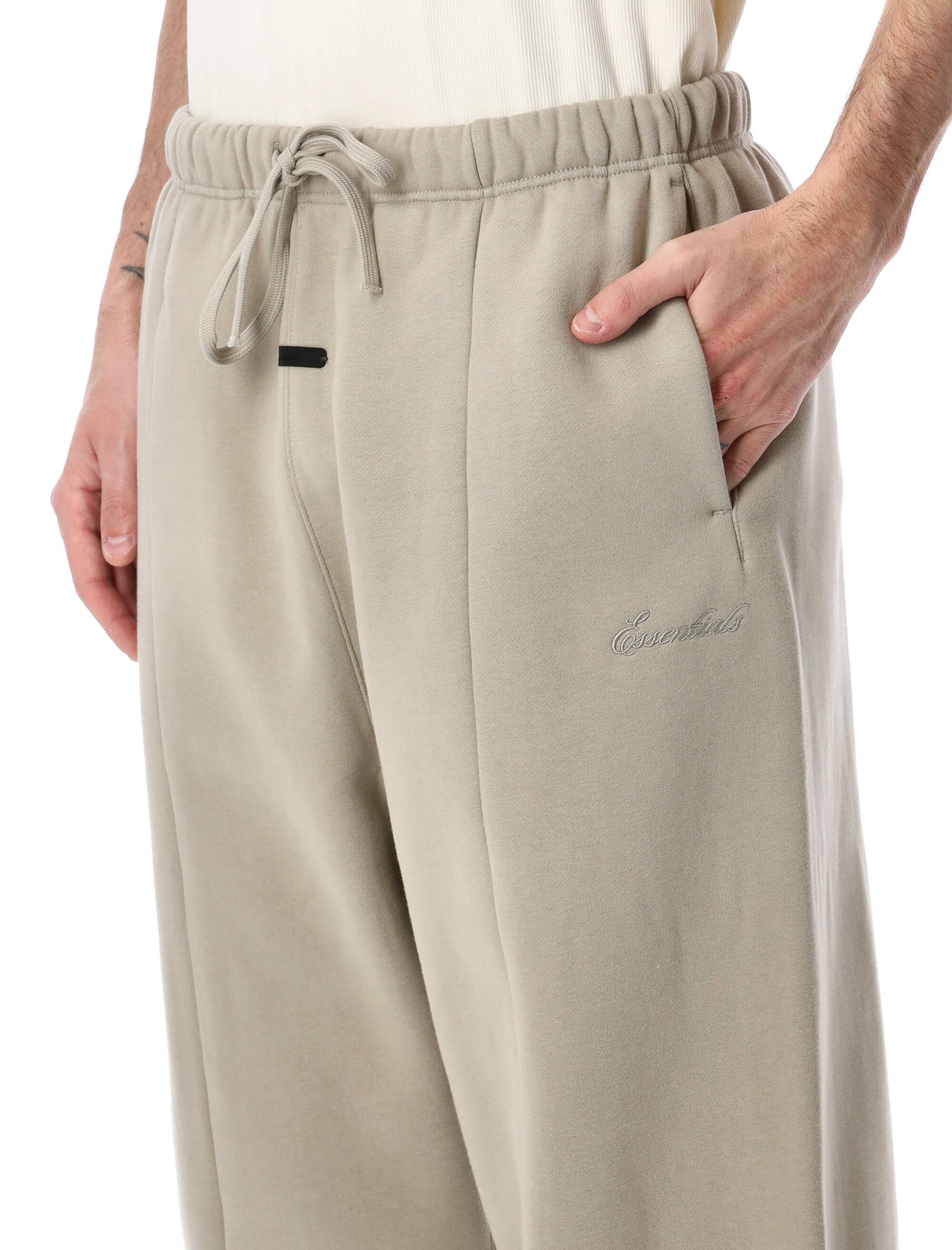 Essentials Fear Of God Logo Lounge Sweatpants Beige Seal Cotton Pant