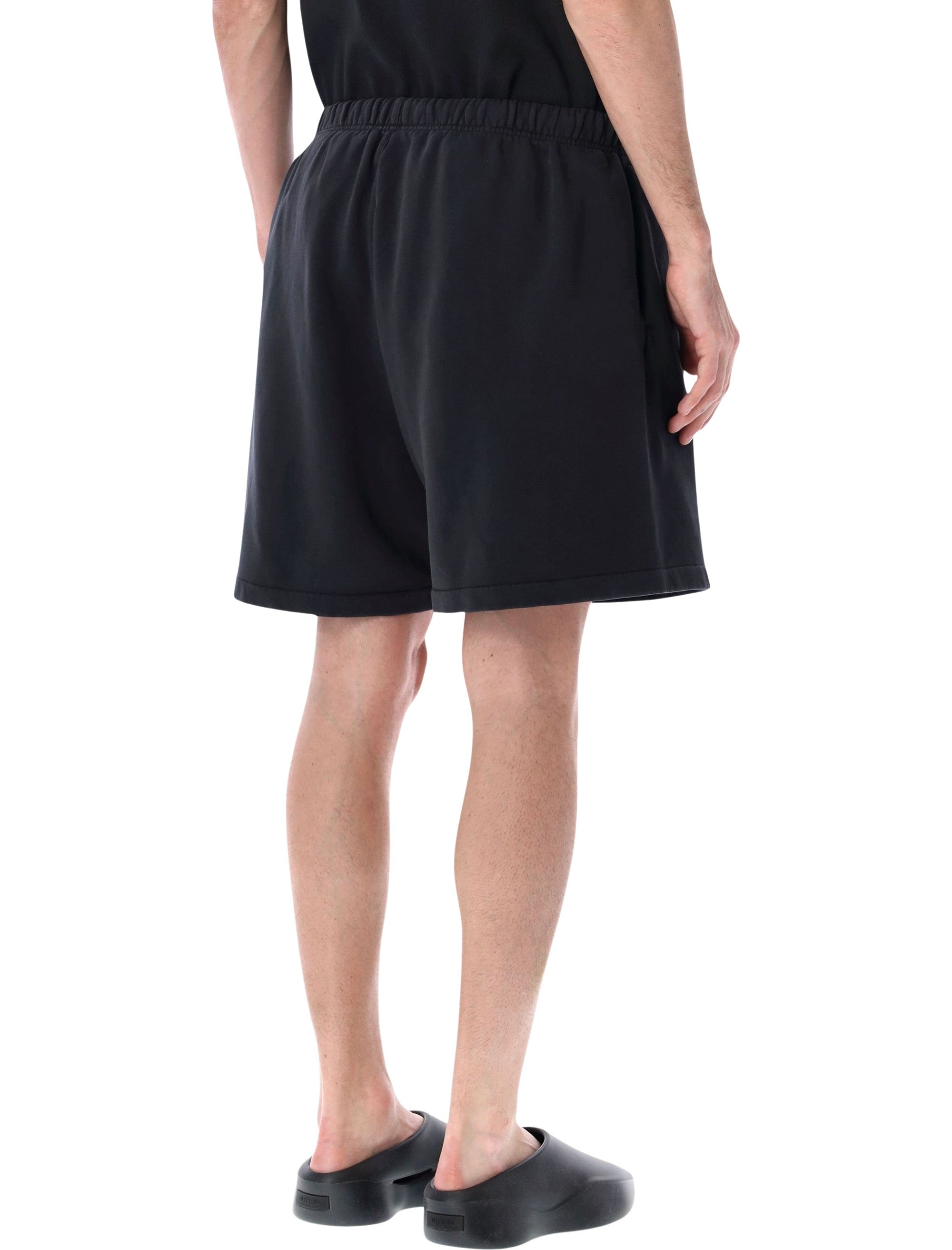 Essentials Fear Of God Training Classic Black Sweatshorts Faded Cotton Short