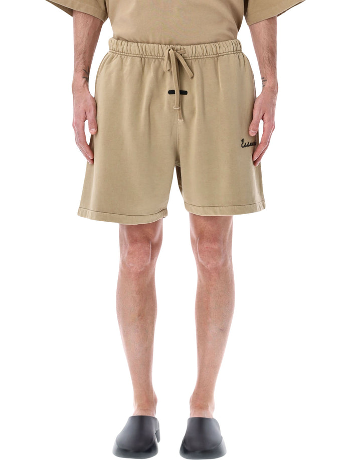 Essentials Fear Of God Training Classic Sand Sweatshorts Faded Dune Cotton Short
